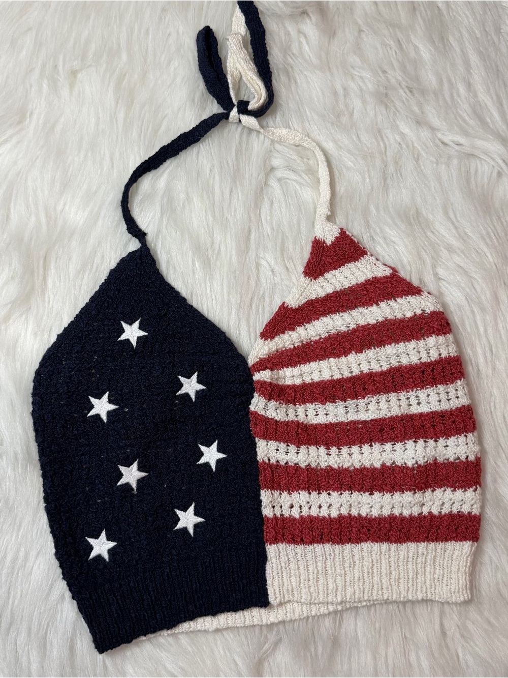 American Eagle Knitted Halter Top American Flag
